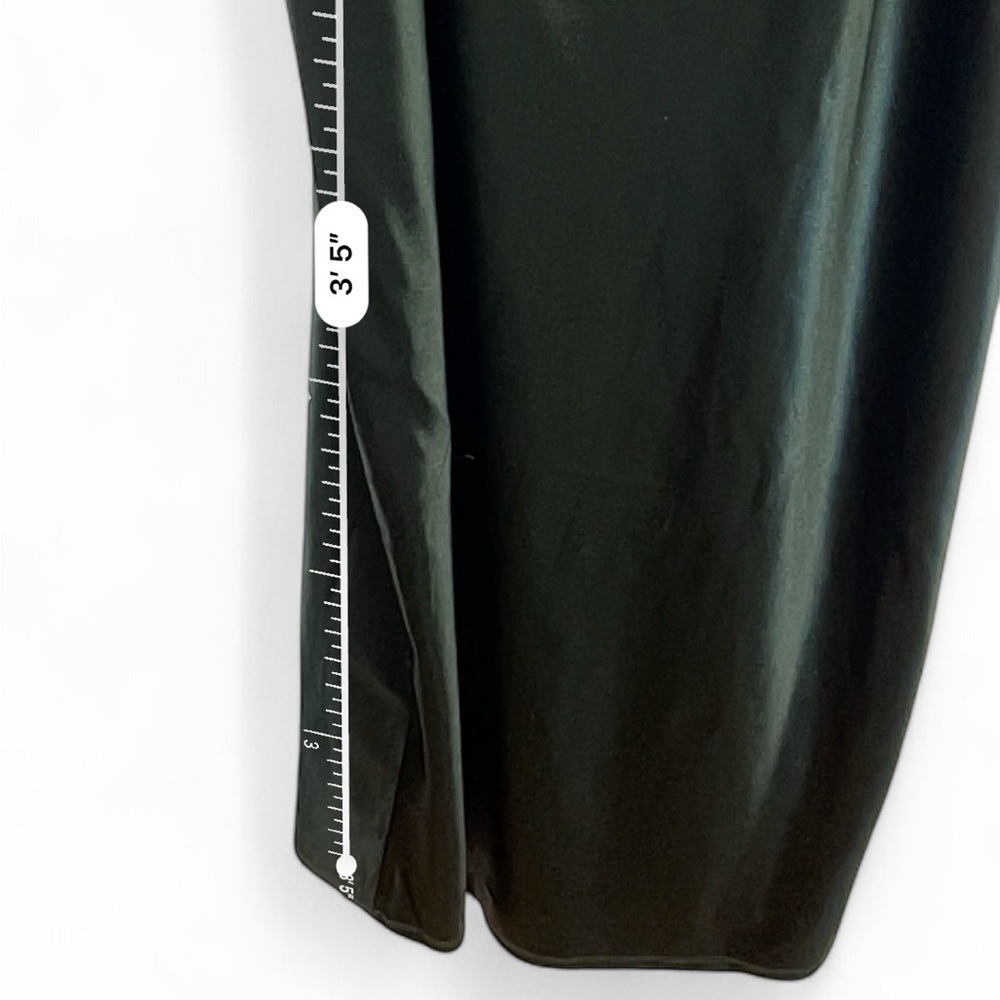 Hiatus midi emerald green satin slip dress w/adjustable spaghetti straps size M - Picture 9 of 9